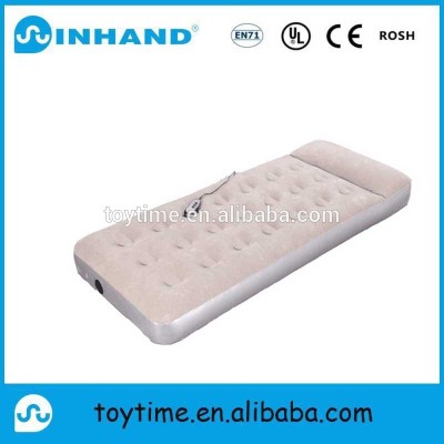 flocking inflatable single air bed, inflatable built-in bump floor air bed mattress ,